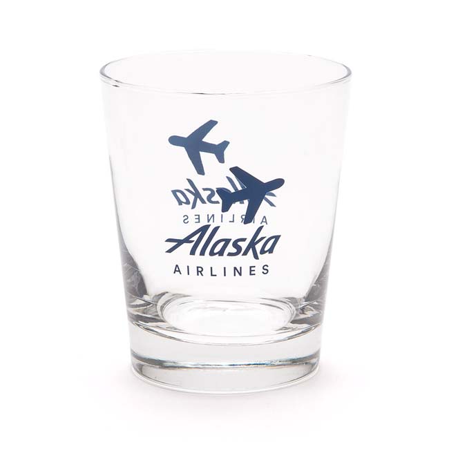 Alaska Airlines Rocks Glass 15 oz