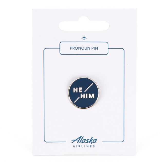 Alaska Airlines He/Him Pronoun Pin