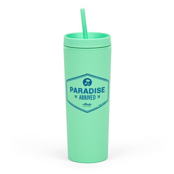 Alaska Airlines Mint Paradise Straw Tumbler - 18oz