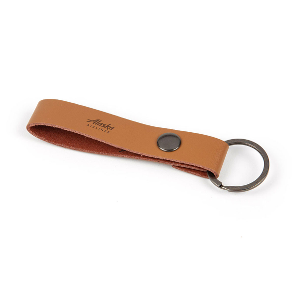 Alaska Airlines Leather Snap Keytag