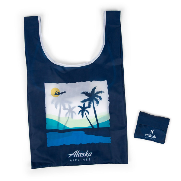 Alaska Airlines Tropical Packable Tote