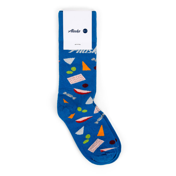 Alaska Airlines Oneworld Fruit and Cheese Socks