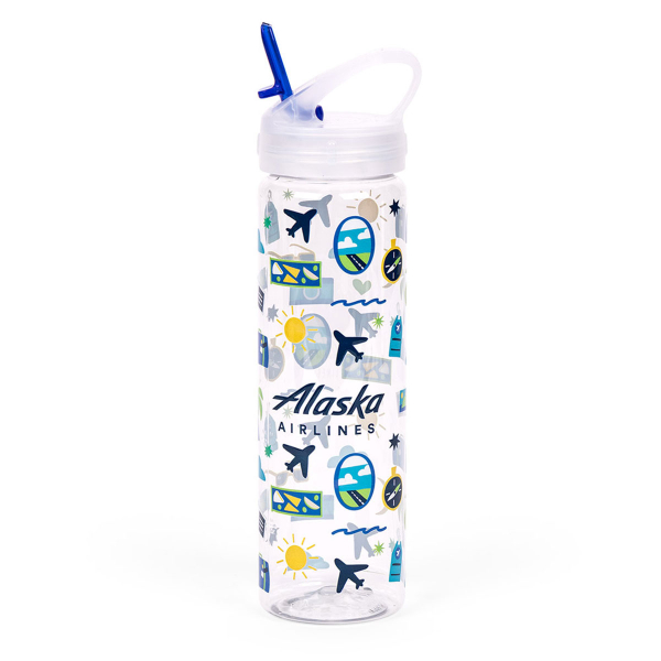 Alaska Airlines Icons Water Bottle - Clear