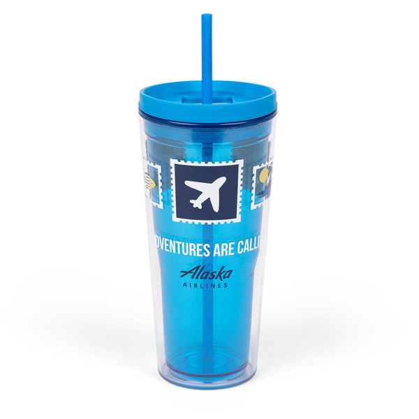 Alaska Airlines Stamp Straw Tumbler