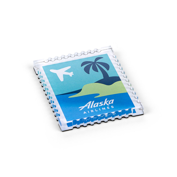 Alaska Airlines Acrylic Stamp Magnet