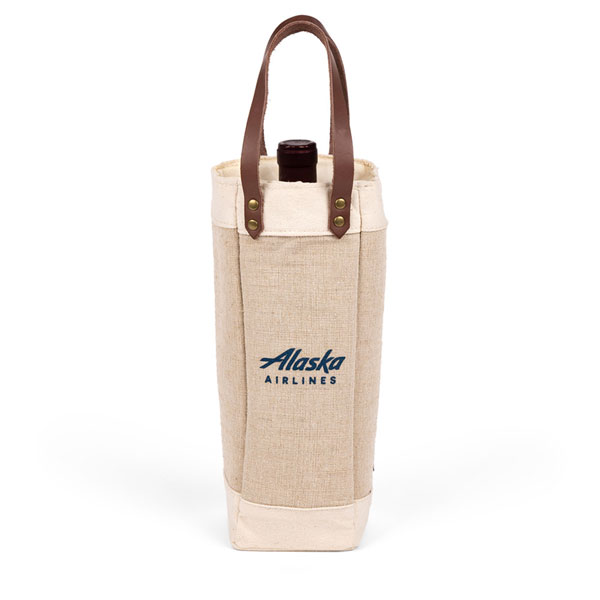 Alaska Airlines Jute Wine Tote