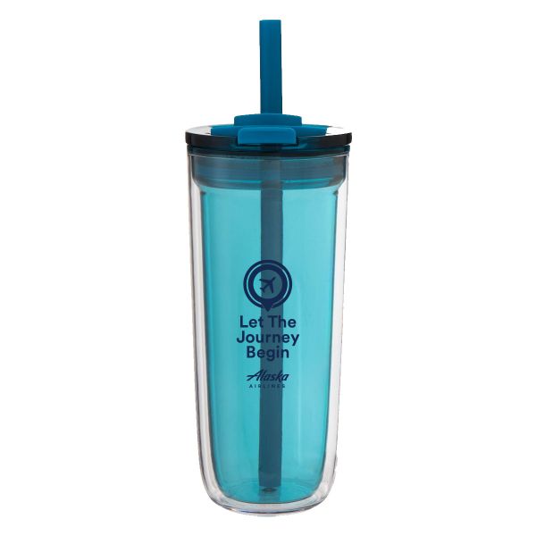 Alaska Airlines Straw Tumbler