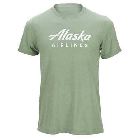 Alaska Airlines Unisex Tee - Heather Sage