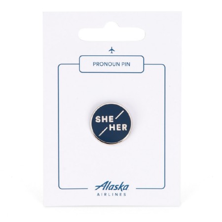 Alaska Airlines She/Her Pronoun Pin