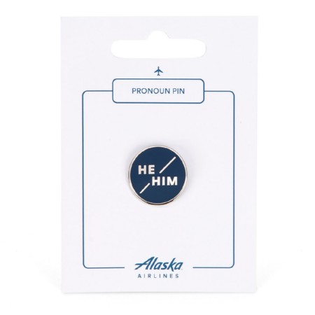 Alaska Airlines He/Him Pronoun Pin