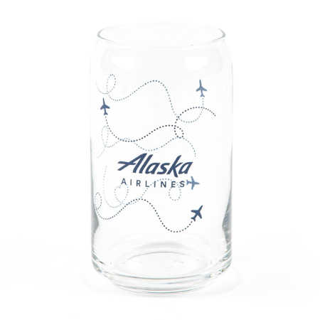 Alaska Airlines Glass Soda Can 16oz