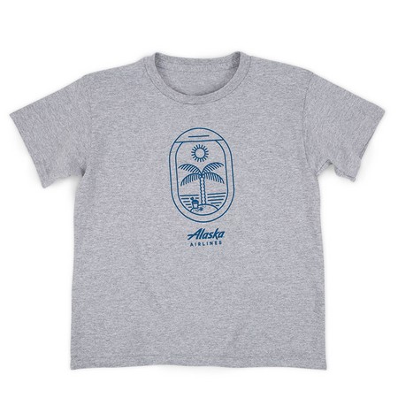Alaska Airlines Youth Ready for Adventure Airports Grey Tee