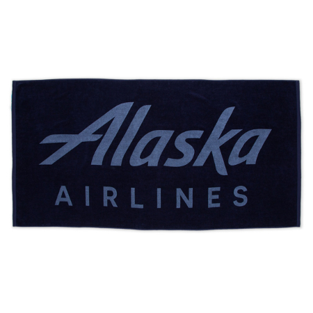 Alaska Airlines Navy Velour Beach Towel