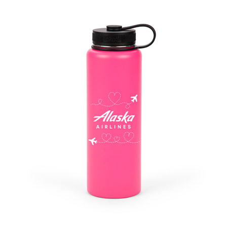 Alaska Airlines Airplane Heart Water Bottle