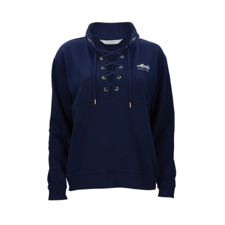 Alaska Airlines Ladies Navy Lace Up Pullover