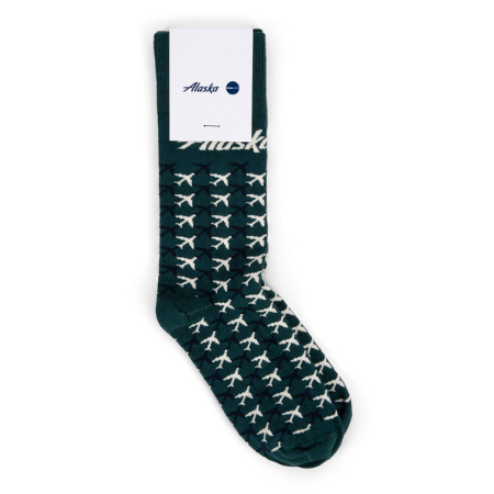 Alaska Airlines Oneworld Evergreen Socks