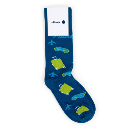 Alaska Airlines Oneworld Travel Math Socks