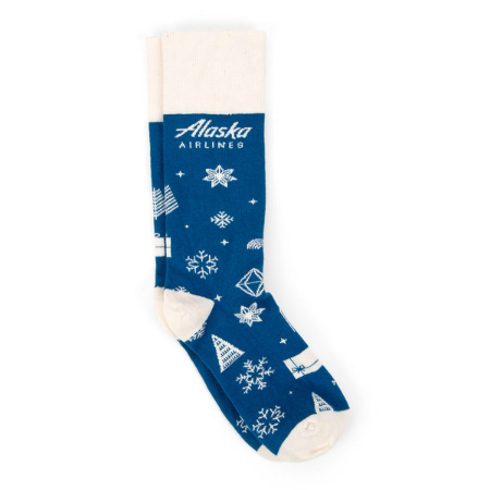 Alaska Airlines Holiday Socks