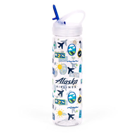 Alaska Airlines Icons Water Bottle - Clear
