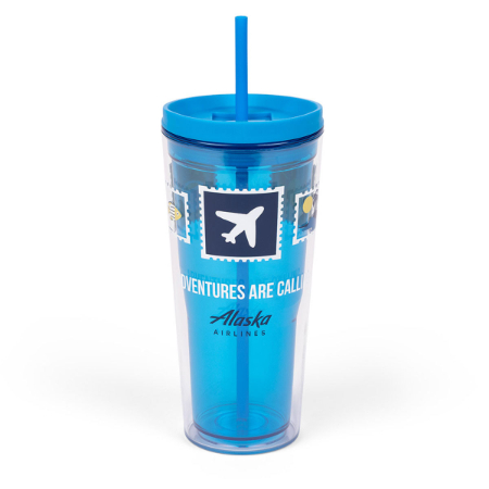 Alaska Airlines Stamp Straw Tumbler