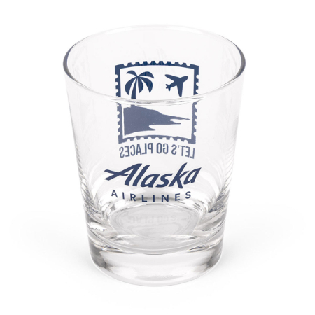 Alaska Airlines Rocks Glass