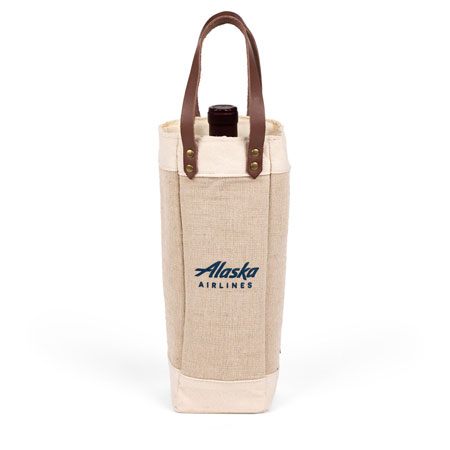 Alaska Airlines Jute Wine Tote