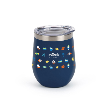 Alaska Airlines Navy Summer Icon Wine Tumbler - 11oz