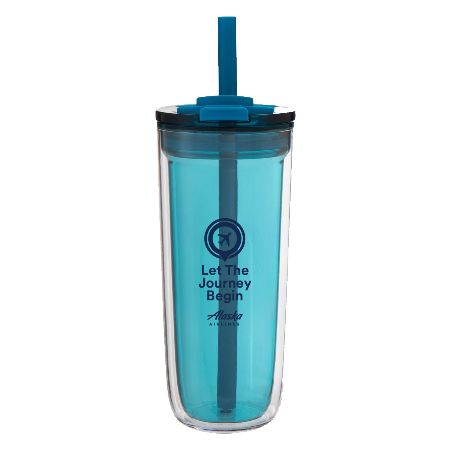 Alaska Airlines Straw Tumbler
