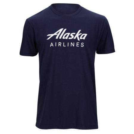 Alaska Airlines Wordmark Tee - Navy