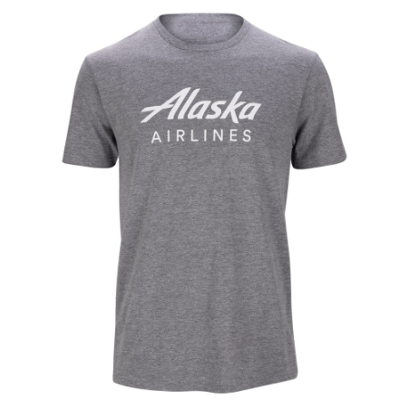 Alaska Airlines Wordmark Tee - Heather Grey
