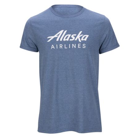 Alaska Airlines Wordmark Tee - Heather Blue
