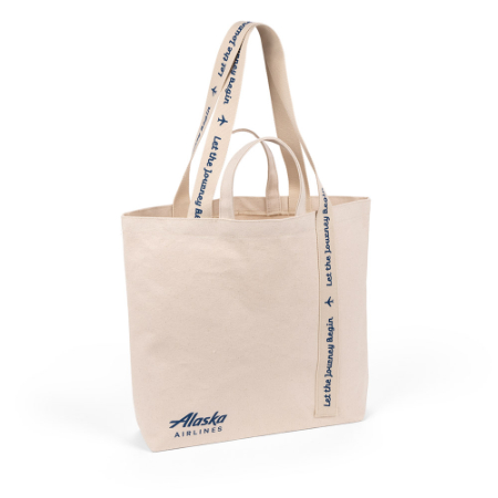 Alaska Airlines Mono Strap Canvas Tote