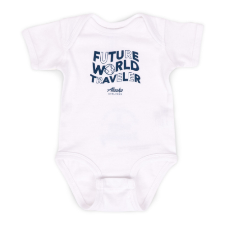 Alaska Airlines Future World Traveler White Onesie