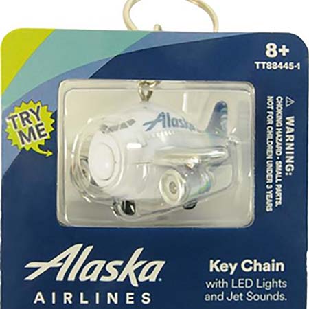 Alaska Airlines Airplane with Lights and Sound Keychain