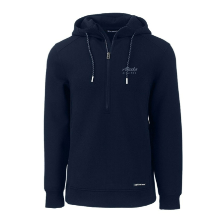 Alaska Airlines Roam Eco 1/2 Zip Mens Hooded Pullover