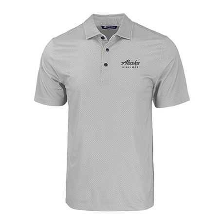 Alaska Airlines Mens Cutter & Buck Eco Geo Print Polo